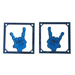Metallica Blue Acrylic Speaker Inserts - Set of 2